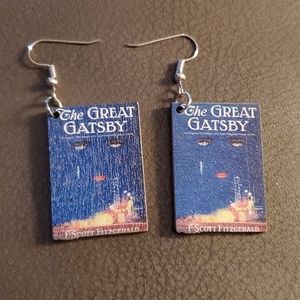 The Great Gatsby earrings for librarians or English teachers . New.
